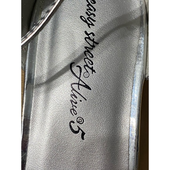 Easy Street Sling Back Strap Sandals Silver Size 10WW Sparkle - Picture 4 of 12